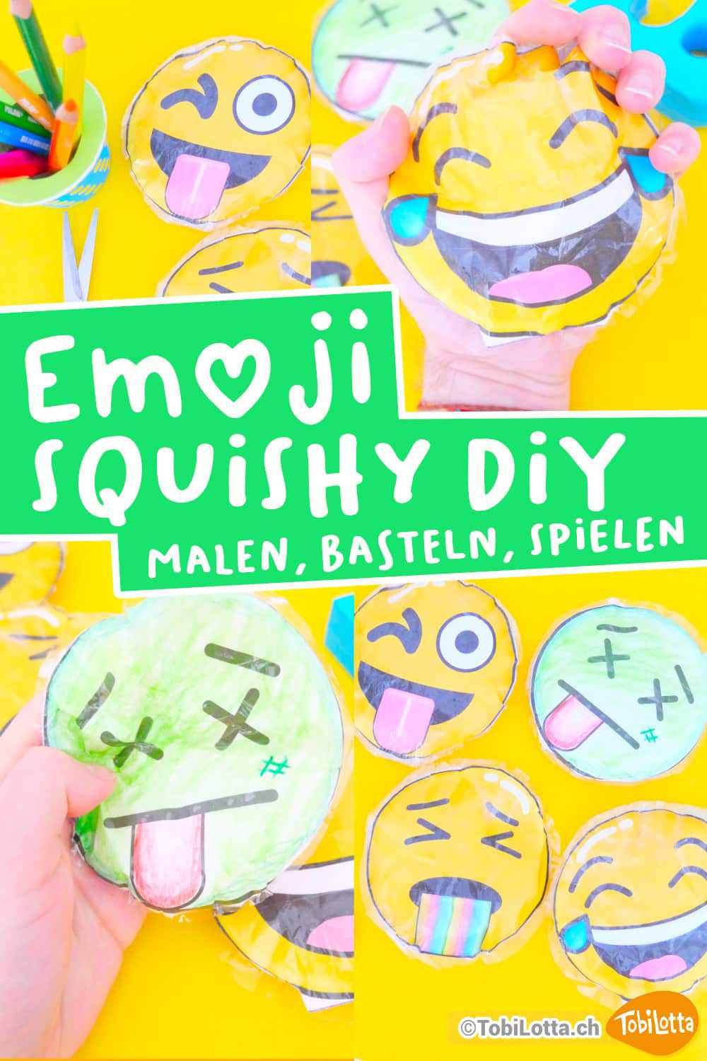 Emoji vorlage squishy knautschi stressball selber machen basteln mit kindern emoji sticker sommer frühlich basteln mit kindern pdf vorlage ausdrucken bastelshop