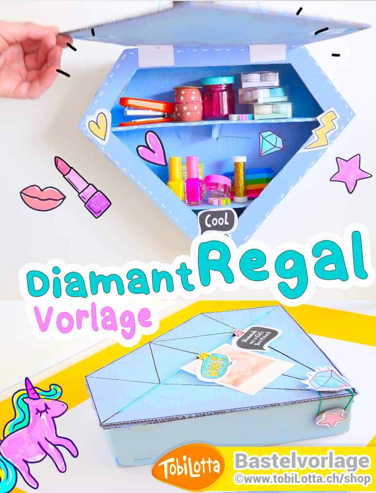 *D Bastelbögen Bastelbogen Bastelvorlage PDF Kinder Basteln ab 7 8 selber machen diamant organizer tobilotta basteln vorlagen shop