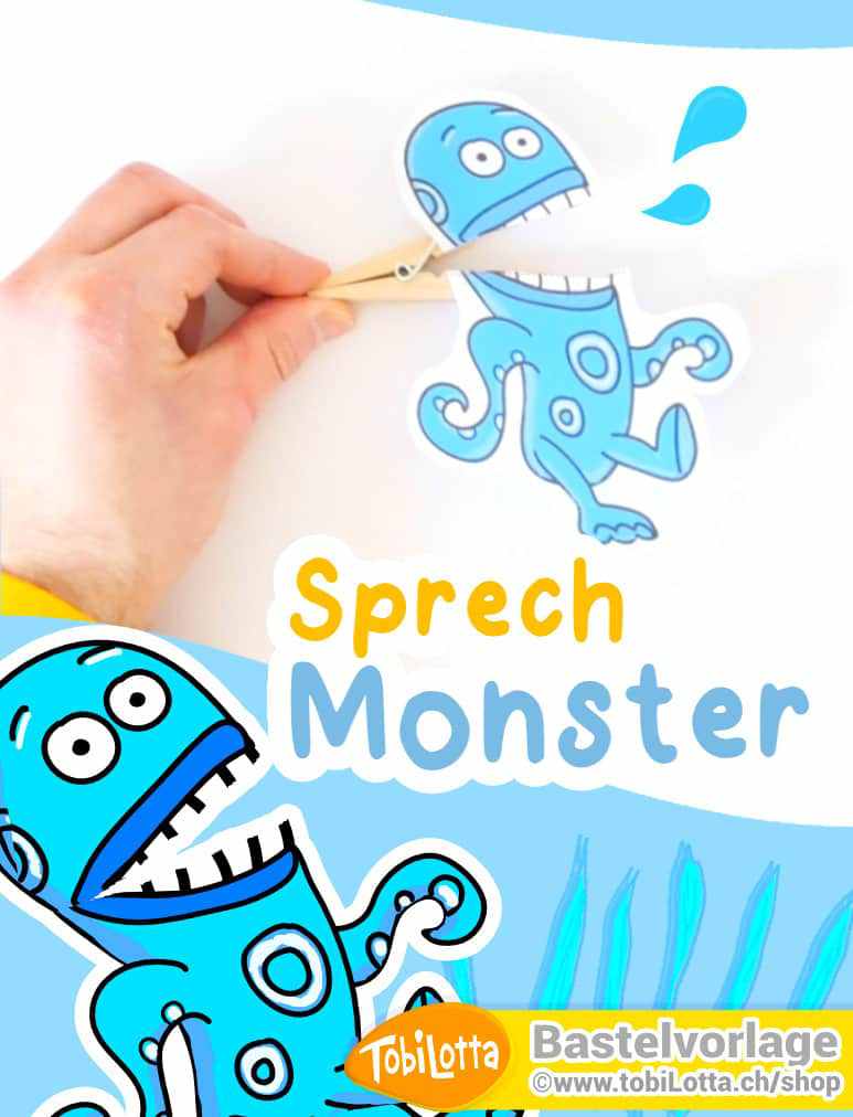 Monster Basteln mit Kindern puppe selber machen wäscheklammer puppen pdf vorlagen bastelshop bastelvorlage monster ausmalbilder basteln mit kindern monster