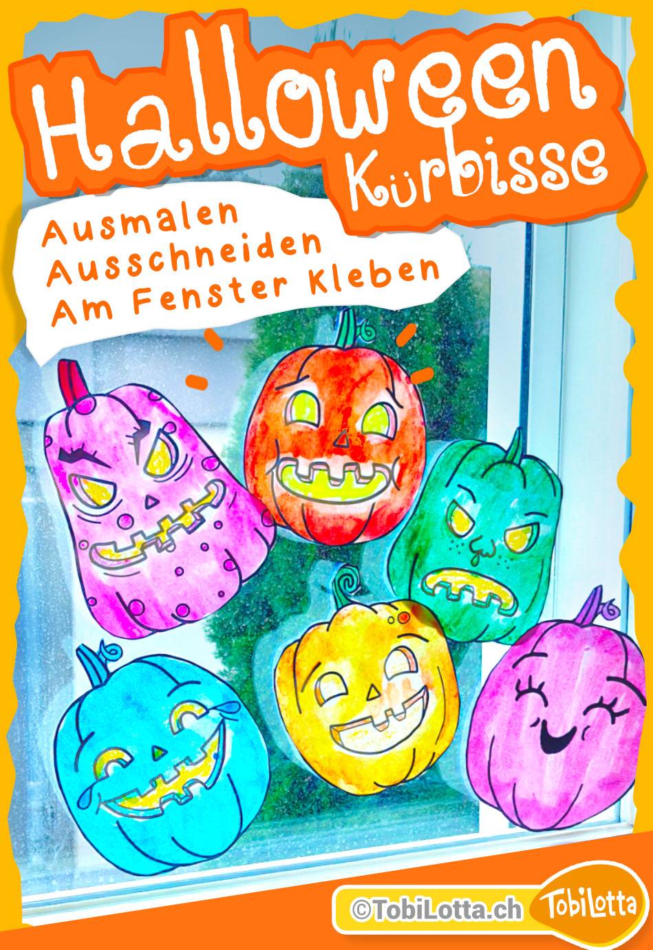 Halloween Kürbisse Vorlage  zum Ausdrucken