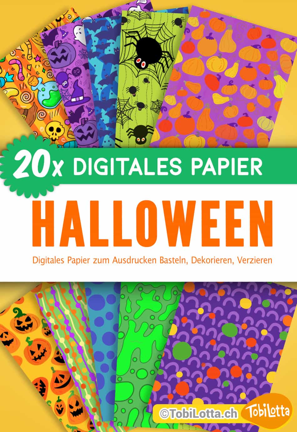 33274 Halloween Digital Papier zum Ausdrucken Bastelvorlagen shop