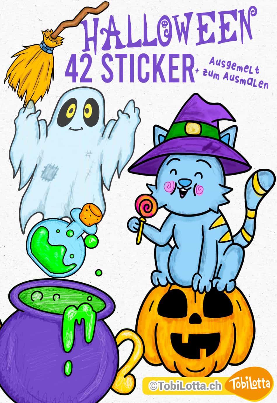 63349 Halloween sticker ausmalvorlage kinder vorlagen Aufkleber Badges zum Ausdrucken Ausmalvorlage Halloween Katze, Kürbis, Frankenstein, Süssigkeiten, Hexenbesen, Hexenhut, Hexenkugel 3