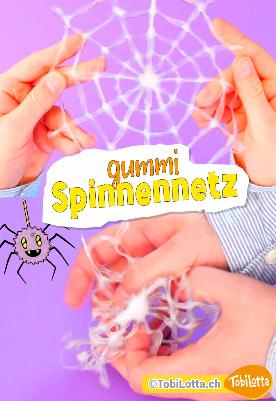 Gummi vorlage pdf Spinnennetze Selber machen Basteln Halloween Bastelideen Kinder Halloween Partydeko Spinnenetz