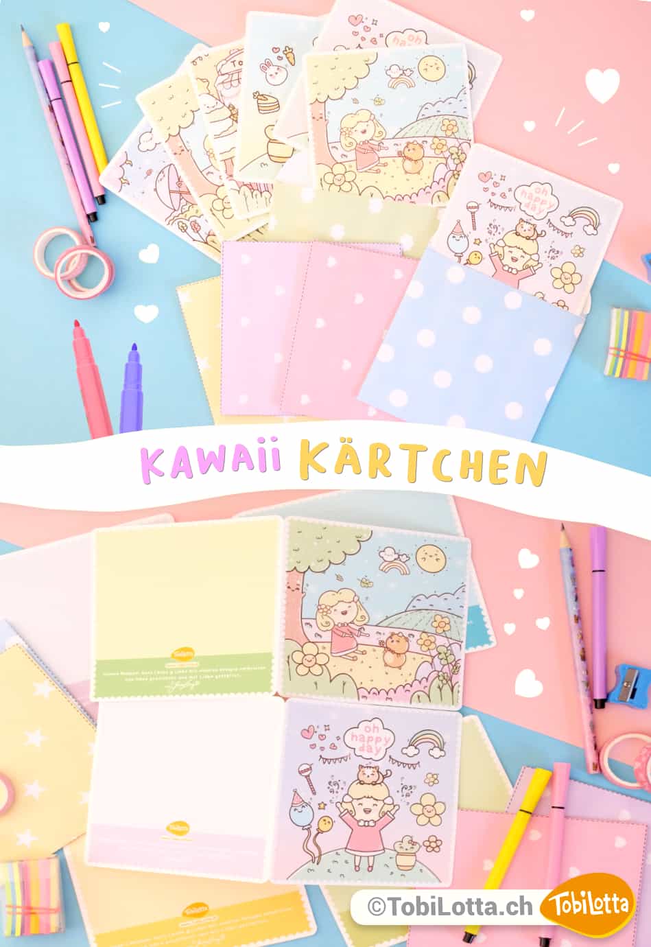 13332 Kawaii glückwunschkarten kaufen herunterladen ideen basteln zeichnen zeichnung Glückwunschkarten sticker selbermachen basteln vorlage zum ausdrucken diy