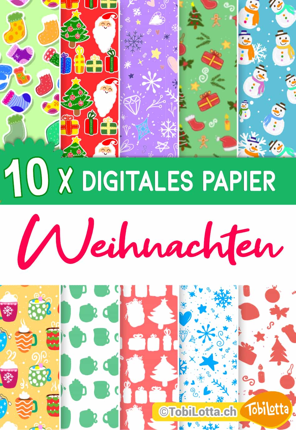 Digitales Papier Weihnachten Geschenkpapier