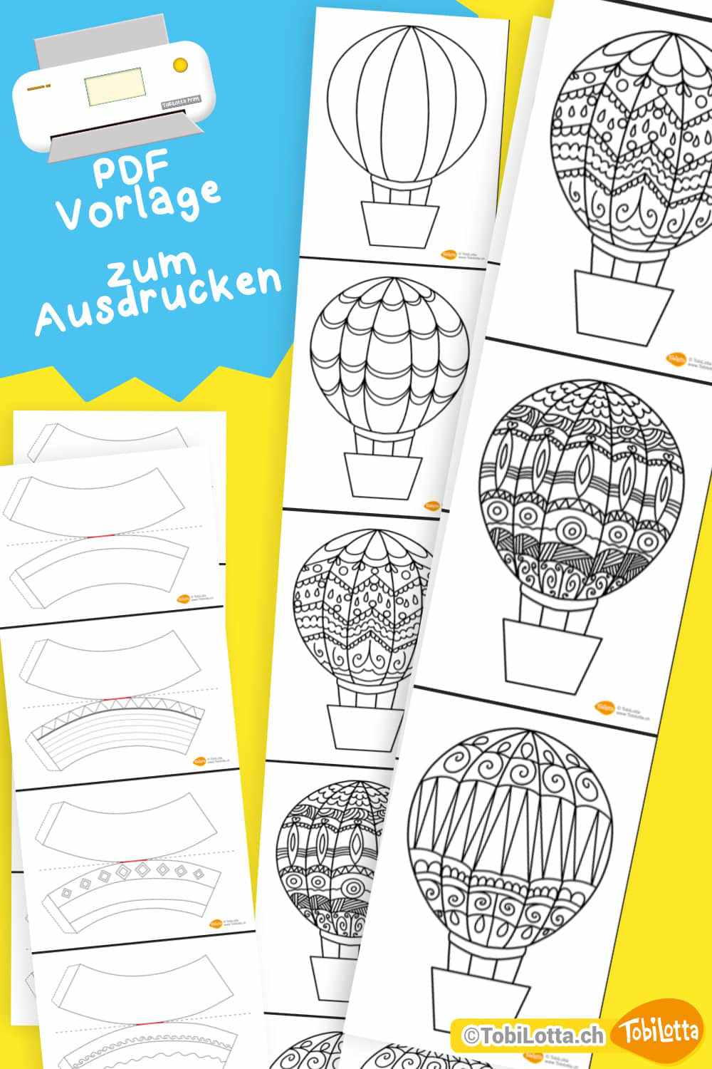 Heissluftballons-Bastelvorlage-Fensterbilder-Basteln-mit-Kindern bastelvorlage heissluftballons aufhängen kinderzimmer bastelvorlagen kaufen shop download gratis ballons