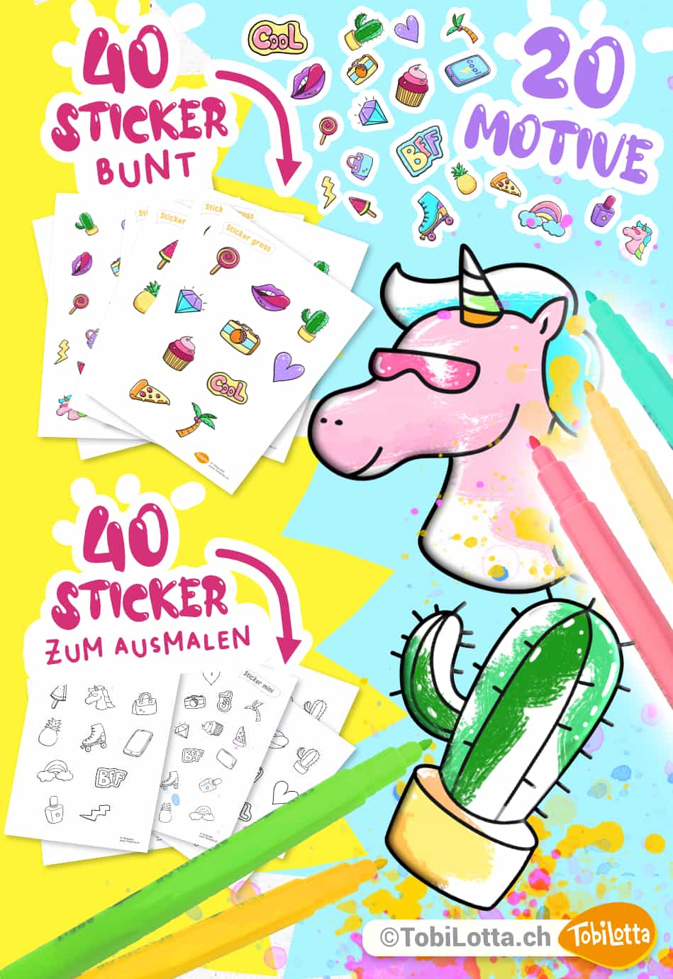 77509 Girly Sticker sommer teenager coole zum ausdrucken stickerbögen selber machen basteln mit kindern schulheft dekorieren diy idee bastelbögen shop teenager sticker shop