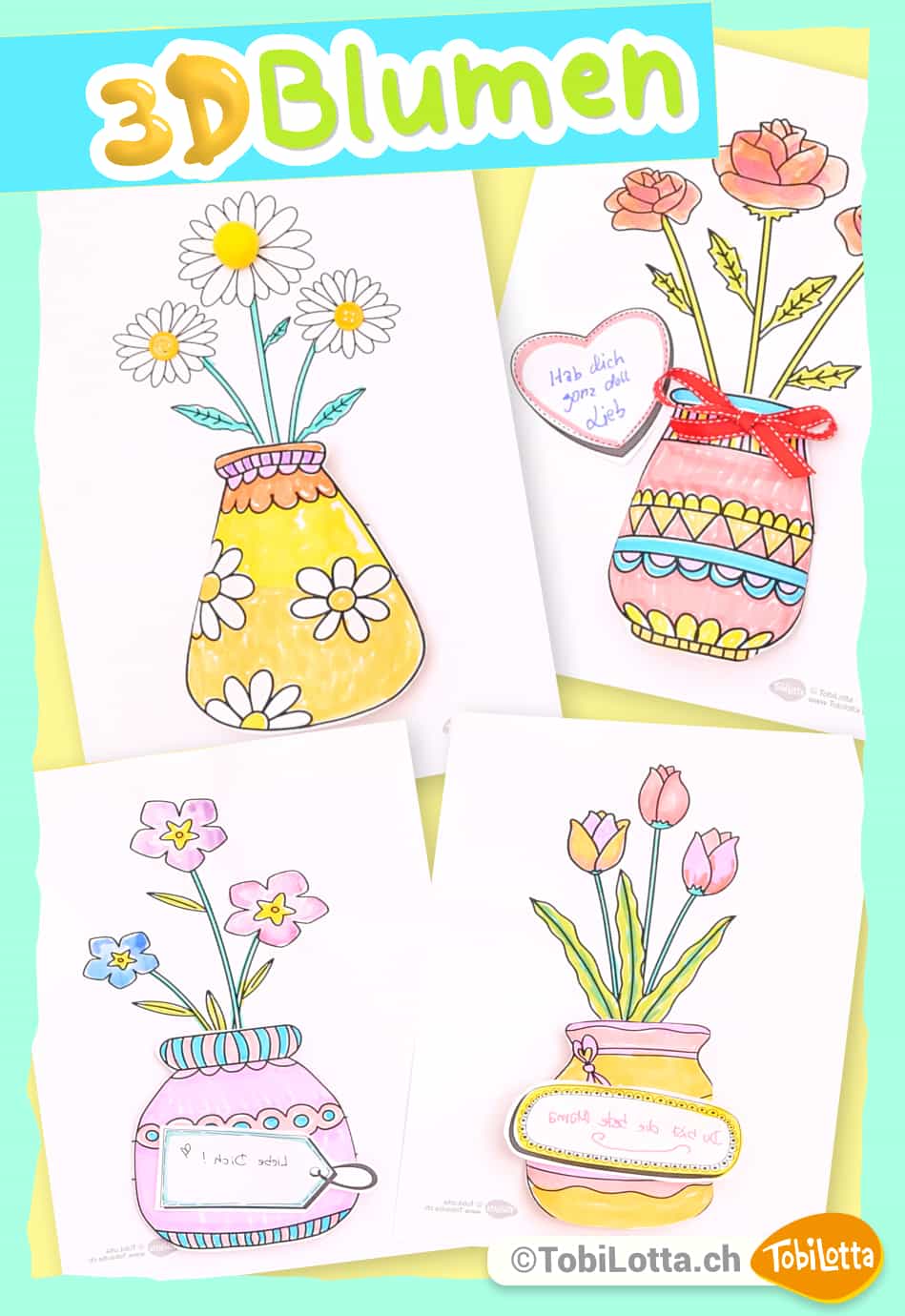 Blumen-Basteln-Blumenvase-Geschenk-basteln-diy-blumen-geschenkideen-muttertag-blumen-malvorlage-frühling-basteln.