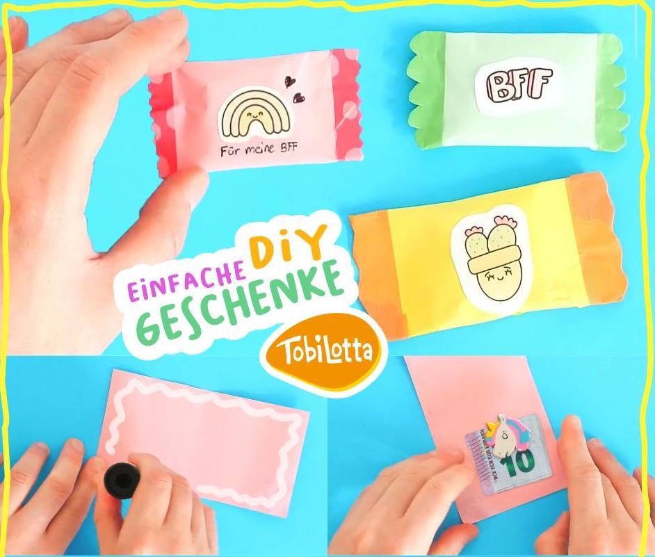 Geschenke-einpacken-DIY-Geschenke-geldscheine-falten-geldscheine-einpacken-was-schenken-mädchen-kindergeburtstag