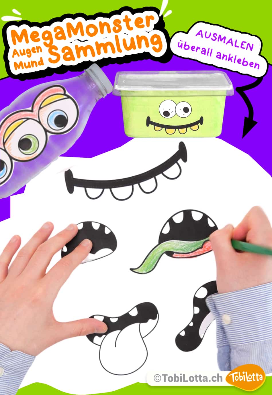 71546 4 Monster aufgen monster gesicht monster mund face vorlage zum ausdrucken sammlung monster basteln kinder schule wir monster