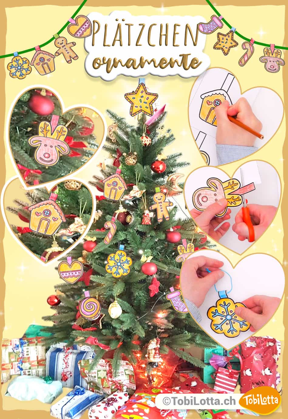 715379 -2- Weihnachtsbaum Plätzchen Ornamente_ Weihnachten Advent Bastelvorlage für das basteln mit kindern zum ausdrucken pdf vorlagen eduki advent diy geschenke basteln kekse