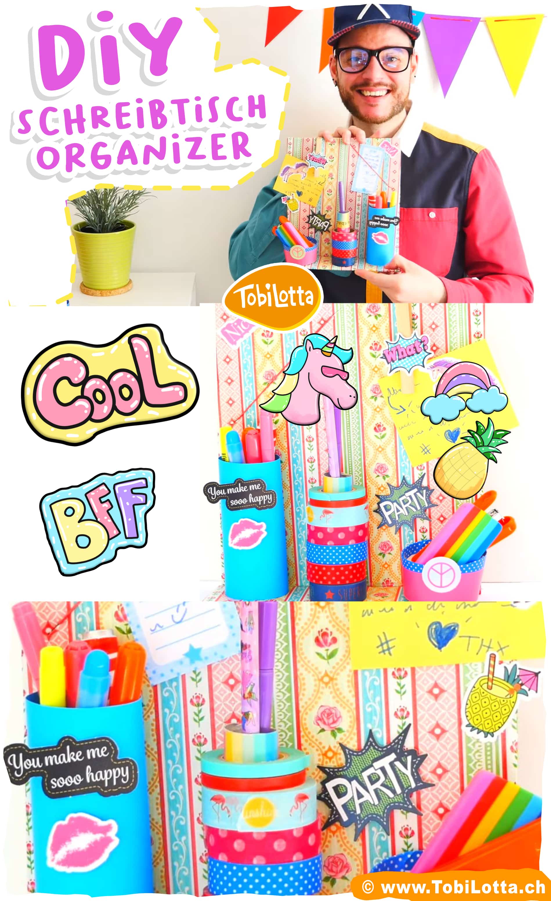 Schreibtisch organizer diy kinder bastelideen teenager bastelideen ab 10 11 12 was tun gegen langeweile bastelideen für ätere kinder