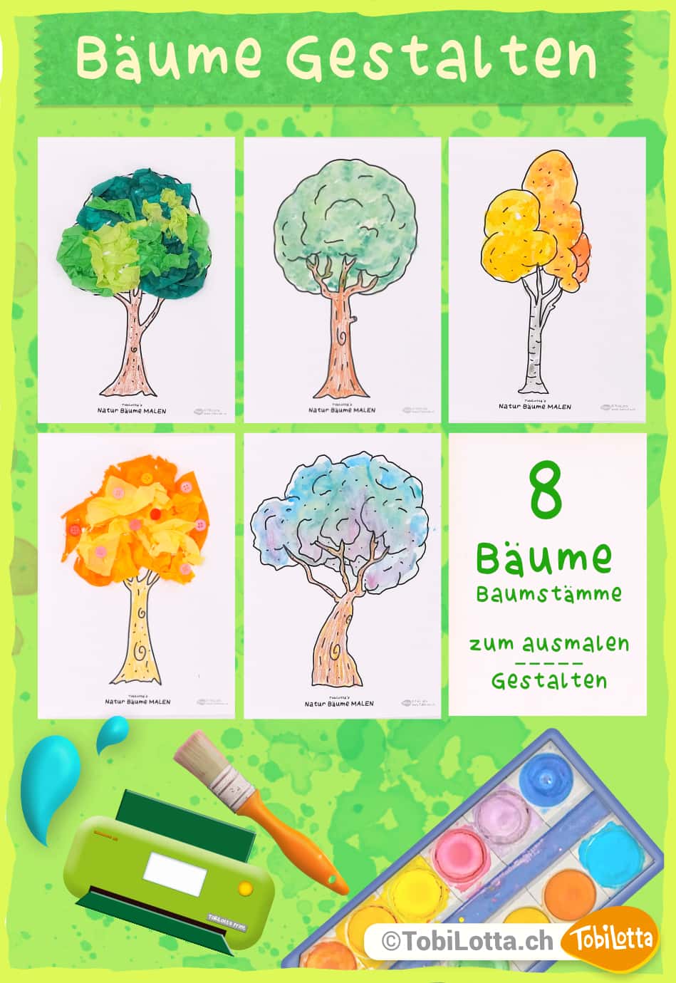 Baeume-malen-Natur-Kunst-gestaltung-schule-vorlage-Thema-Baum-Wiese-Insekten-Natur-Fruehling-Sommer-Herbst-Winter thema achtsamkeit schule thema natur bäume kunstgestaltung schule fördern kreativitätsförderung natur ausflug schule