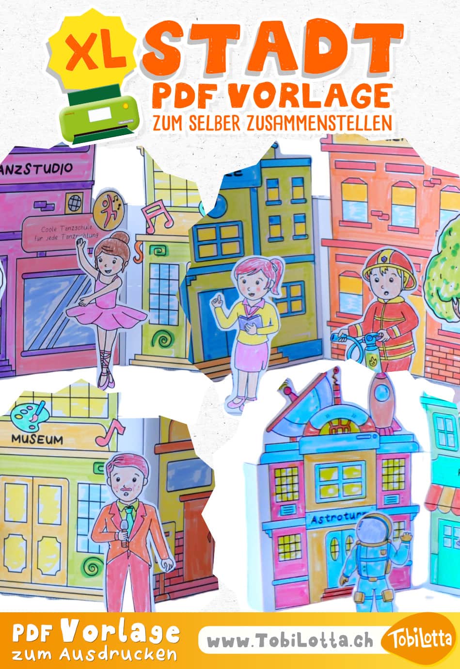 579334 -4-Stadt Bastelvorlage City Printable Make Your Own Paper City papier stadt basteln vorlage zum ausdrucken kinder bastelvorlagen für kinder diy ideen malvorlagen stadt berufe