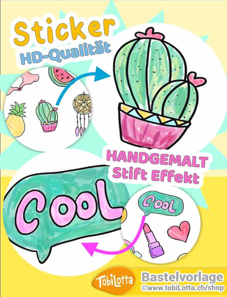 Sticker selber machen zum ausdrucken teenie sticker papier pdf vorlage bastelshop zeichnen lernen kinder bastelideen basteln teenie viktoria sarina flamingo, diamant, einhorn sticker bff emoji kaktus, ananas, melone traumfänger sticker regenbogen